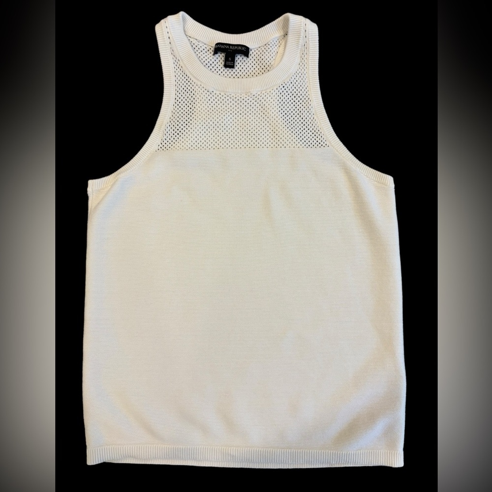 Banana Republic Cream Knit Tank Sweater